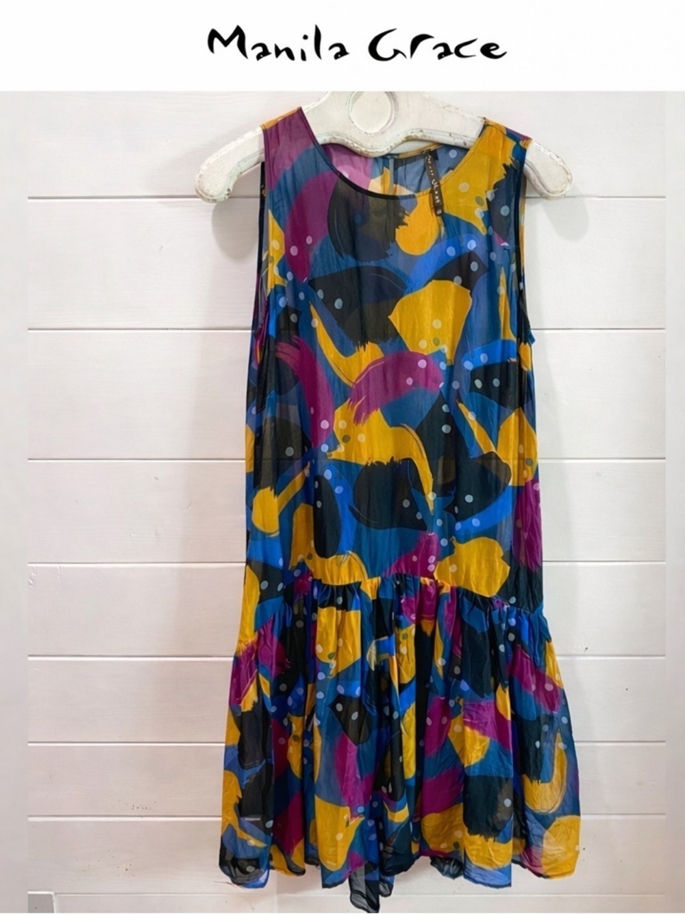 MANILA GRACE – Sleeveless Abstract Print Dress – Size 40 (M)